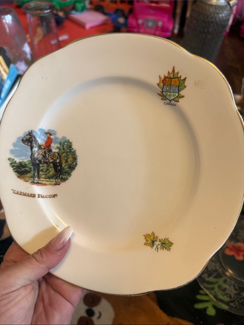 Vintage Yukon Canada 'Royal Canadian Mounted Police' Decorative White Plate
